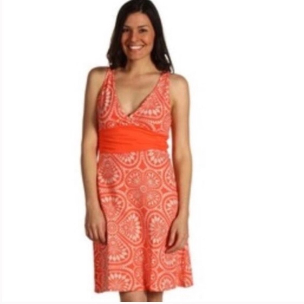 Patagonia Margot Dress Orange Floral M - Picture 2 of 5